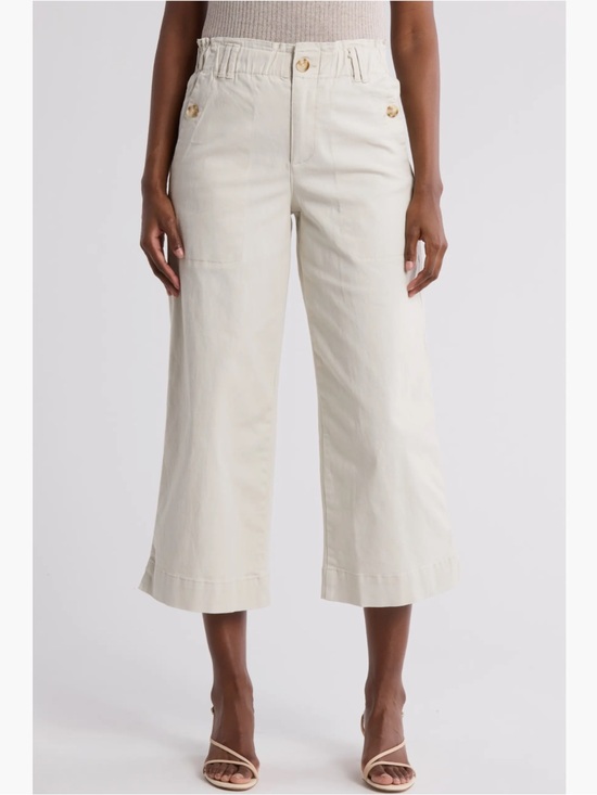 Democracy Pants - Democracy wide leg Cropped Ankle pants light khaki 8